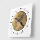 ATHENA PORTRAIT MIT GOLDEN HELMET UND GRIFFINEN QUADRATISCHE WANDUHR (Winkel)