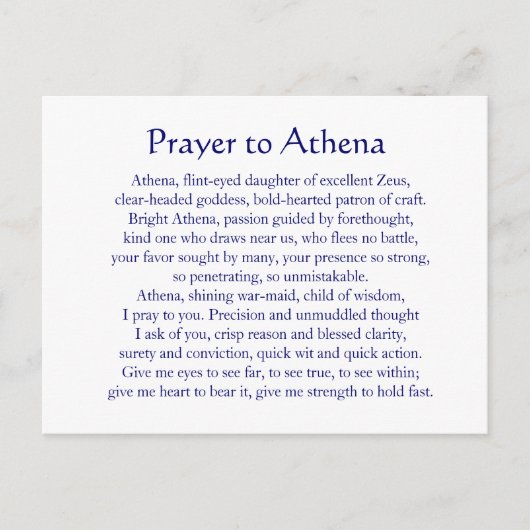 Athena Postcard Postkarte (Vorderseite)