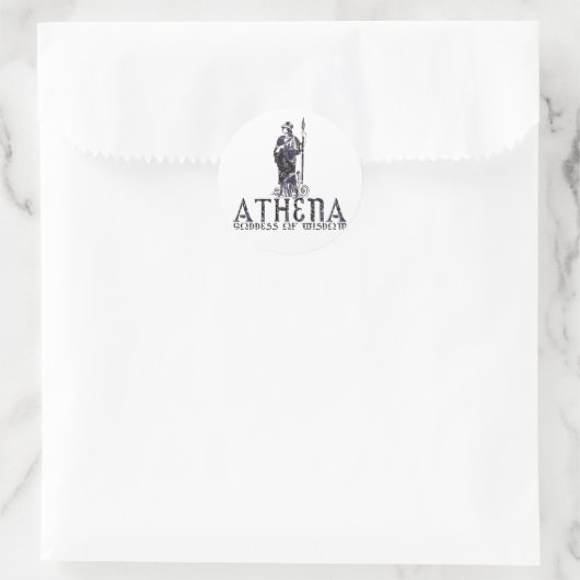 Athena Runder Aufkleber (Tasche)
