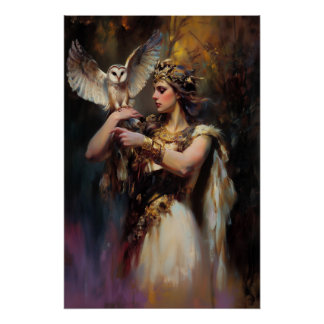 Athena the goddess of wisdom, Griechische Mytholog Poster
