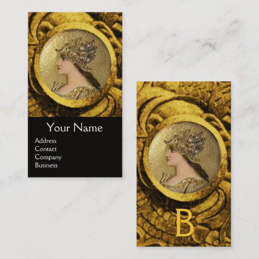 ATHENA UND BEKÄMPFUNG VON GRIFFINEN MONOGRAMM, Rot Visitenkarte (Vorne/Hinten)