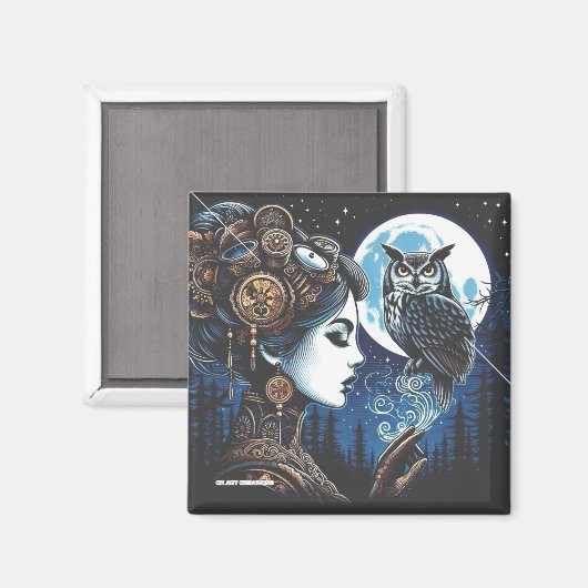 Athena und ihr Eule Magnet (Vorderseite/Rückseite)