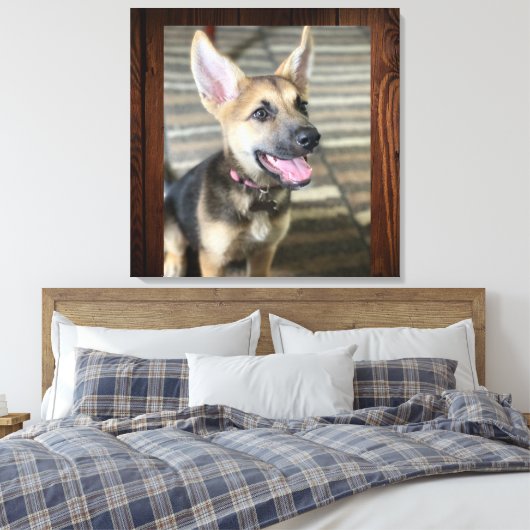 Athena Welpe Leinwand drucken (Insitu (Schlafzimmer))