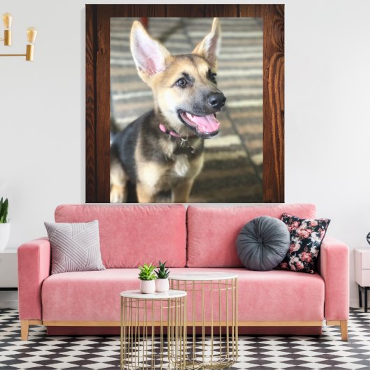 Athena Welpe Leinwand drucken (Insitu (Wohnzimmer))