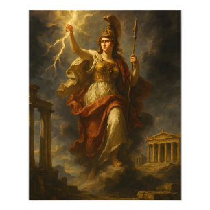 Athenas Blitz: Göttin der Weisheit und des Powers Fotodruck