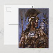 "Athena's Eternal Vigil" Farbiges Portrait Postkarte (Vorne/Hinten)