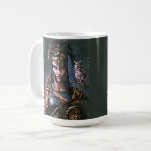 "Athena's Fierce Loyalty" Farbiges Portrait Kaffeetasse (Vorderseite Links)