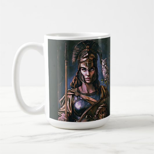 "Athena's Fierce Loyalty" Farbiges Portrait Kaffeetasse (Links)