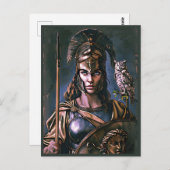 "Athena's Fierce Loyalty" Farbiges Portrait Postkarte (Vorne/Hinten)