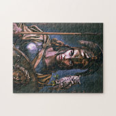 "Athena's Fierce Loyalty" Farbiges Portrait Puzzle (Horizontal)