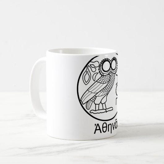 Athene Eule tetradrachm (griechischer Schriftart) Kaffeetasse (Vorderseite Links)