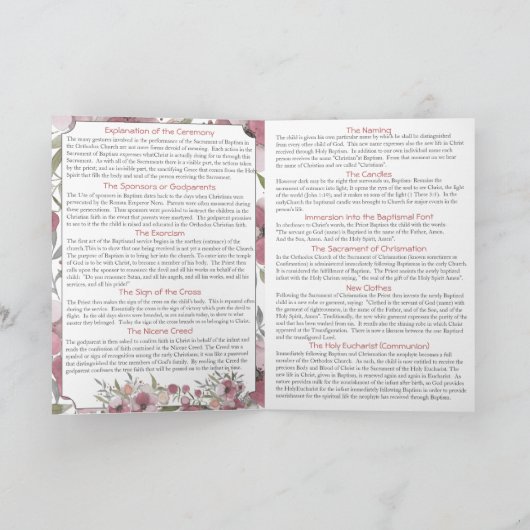 Athene-Kirche-Taufe-Programm Programm (Innenseite)