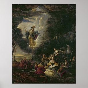 Athene, welche die Musen besucht Poster