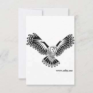 Athénées Blank Greeting Card Owl Design Dankeskarte