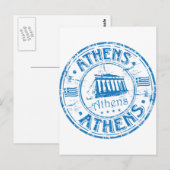 Athener Briefmarke Postkarte (Vorne/Hinten)