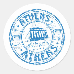 Athener Briefmarke Runder Aufkleber