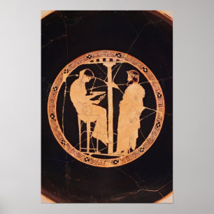 Athener Rot-Figur-Kylix mit Aegeus Poster