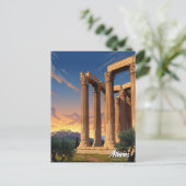 Athener Tempel Olympian Zeus Griechenland Reisen Postkarte (Stehend Vorderseite)