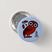 Athenische Owl Antike griechische Tetradrachm-Münz Button (Vorne & Hinten)