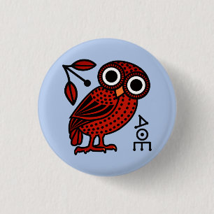Athenische Owl Antike griechische Tetradrachm-Münz Button