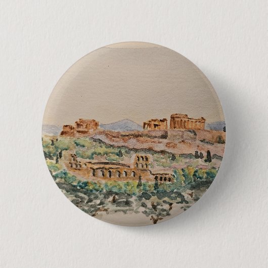 Athenischer Akropolis-Button Button (Vorderseite)