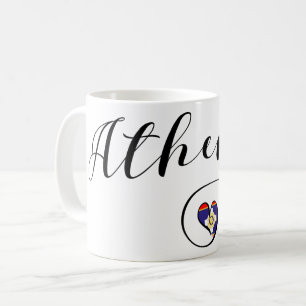 Athens Flag Heart, Griechenland Kaffeetasse