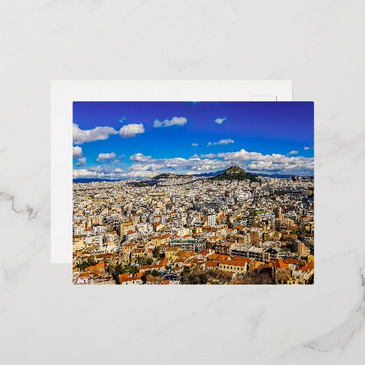 ATHENS FOLIEN FEIERTAGSPOSTKARTE (Vorderseite/Rückseite)