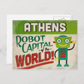 Athens Georgia Robot - Funny Vintag Postkarte (Vorne/Hinten)