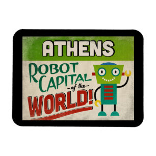 Athens Georgia Roboter - Lustig Vintage Magnet
