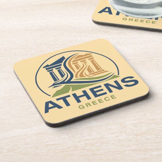 Athens Greece Acropolis Parthenon Getränkeuntersetzer (Linke Seite)