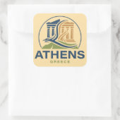 Athens Greece Acropolis Parthenon Quadratischer Aufkleber (Tasche)