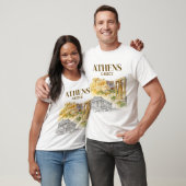 Athens Greece Acropolis Watercolor Sketch Custom T-Shirt (Unisex)