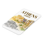Athens Greece Acropolis Watercolor Sketch Travel Magnet (Linke Seite)