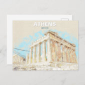 Athens Greece – Ancient City Travel Souvenir Postkarte (Vorne/Hinten)