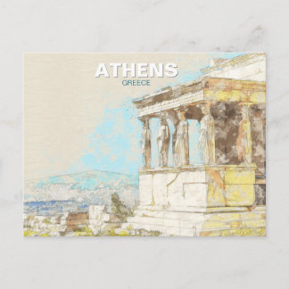 Athens Greece – Ancient Greek City View, Travel Postkarte