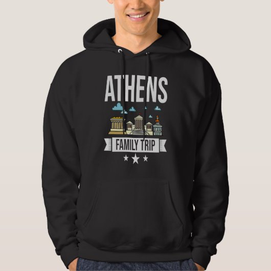 Athens Greece City Trip Skyline Map Travel Hoodie (Vorderseite)