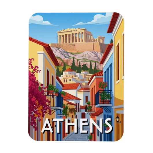 Athens Greece Plaka Travel Magnet (Vertikal)