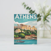 Athens Greece Vintag Postkarte (Stehend Vorderseite)
