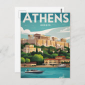 Athens Greece Vintag Postkarte (Vorne/Hinten)