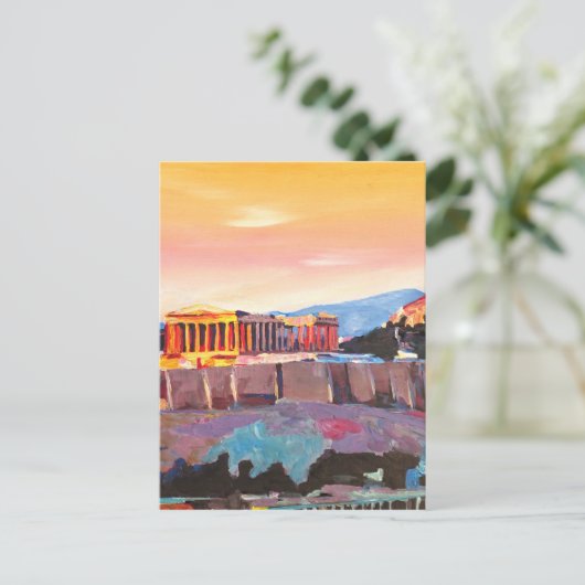 Athens Griechenland Akropolis bei Sonnenuntergang Postkarte (Stehend Vorderseite)