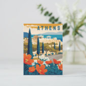 Athens Griechenland Akropolis Frühjahrsblumen Postkarte (Stehend Vorderseite)