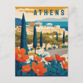Athens Griechenland Akropolis Frühjahrsblumen Postkarte (Vorderseite)