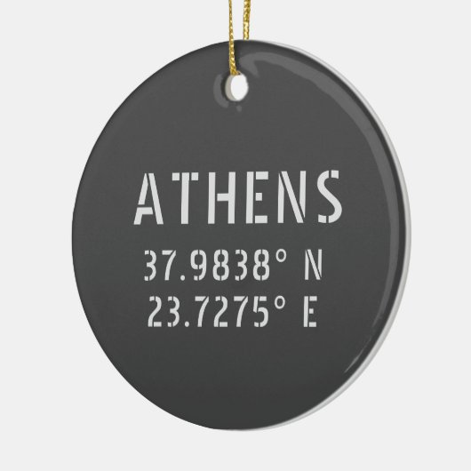 Athens Griechenland Breitengrad Keramik Ornament (Links)