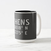 Athens Griechenland Breitengrad Zweifarbige Tasse (VorderseiteRechts)