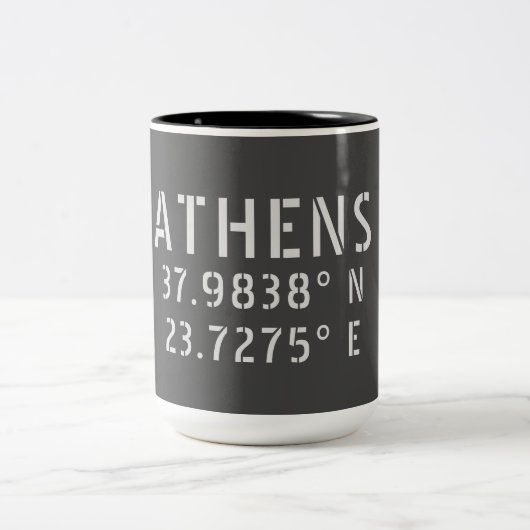 Athens Griechenland Breitengrad Zweifarbige Tasse (Mittel)