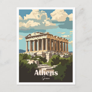 Athens Griechenland Kunstwerk - Darstellung Postkarte