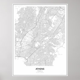 Athens, Griechenland Minimalistisch Map Poster (Ar