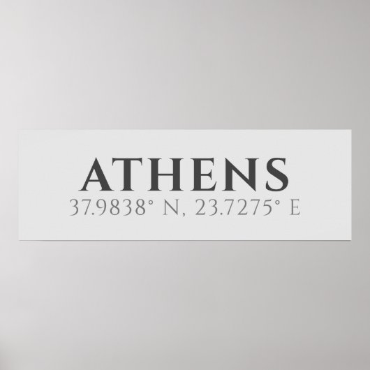 Athens Latitude Longitude Poster (Vorne)