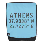 Athens Latitude Longitude Rucksack (Vorderseite)