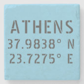 Athens Latitude Longitude Steinuntersetzer (Vorderseite)